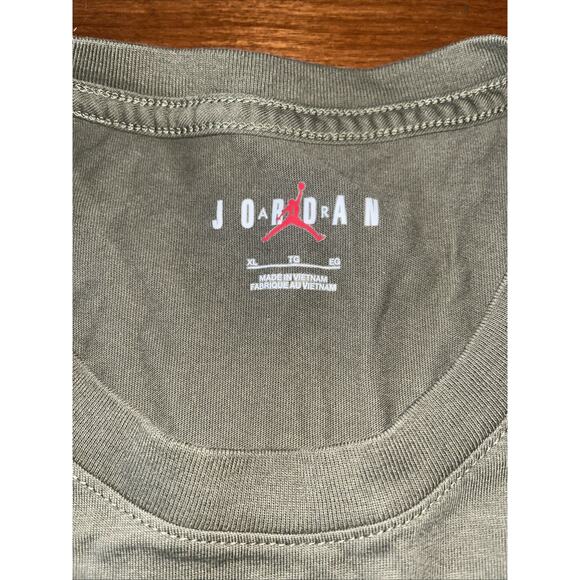Air Jordan Flight Team T-Shirt Mens XL Green Long Sleeve Jumpman Cotton - Picture 4 of 6